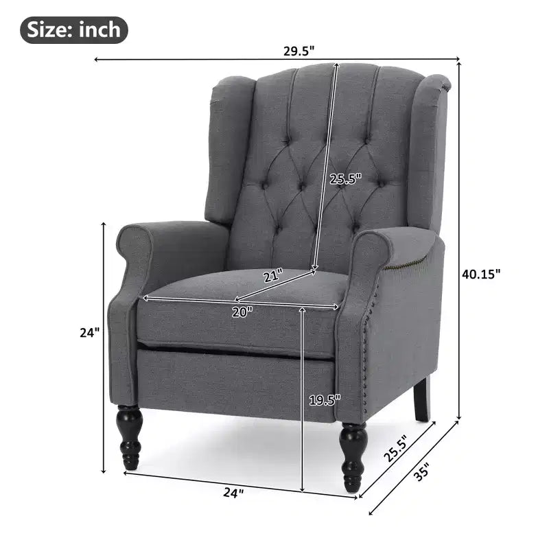 Fauteuil inclinable contemporain capitonné à dossier haut Walter de Christopher Knight Home (lot de 2)