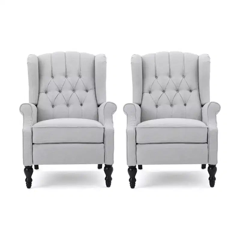 Fauteuil inclinable contemporain capitonné à dossier haut Walter de Christopher Knight Home (lot de 2)