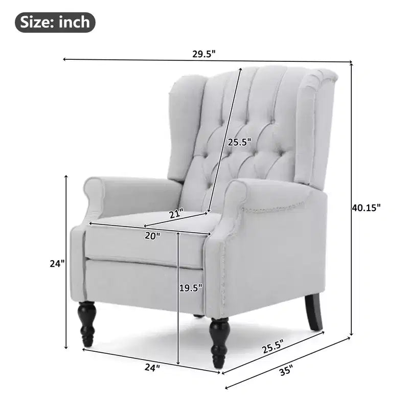 Fauteuil inclinable contemporain capitonné à dossier haut Walter de Christopher Knight Home (lot de 2)