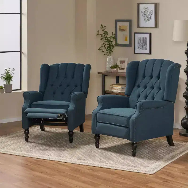 Fauteuil inclinable contemporain capitonné à dossier haut Walter de Christopher Knight Home (lot de 2)