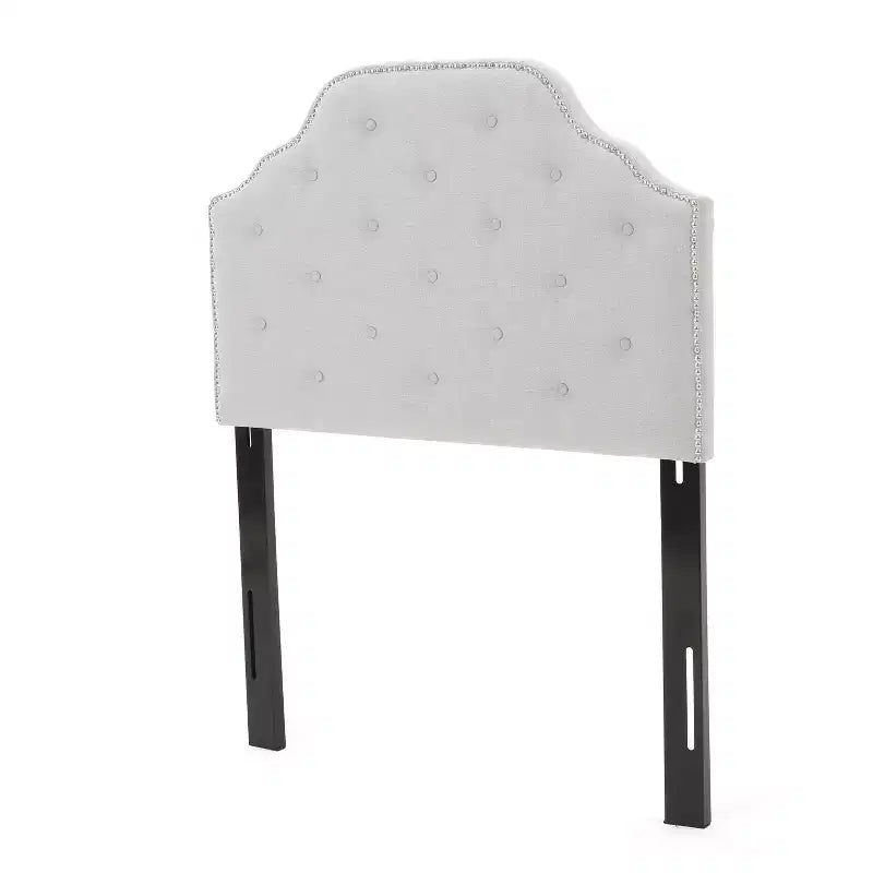 Tête de lit capitonnée double en tissu contemporain avec garniture cloutée Niamh Christopher Knight Home