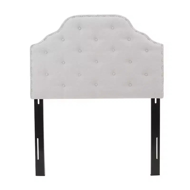 Tête de lit capitonnée double en tissu contemporain avec garniture cloutée Niamh Christopher Knight Home