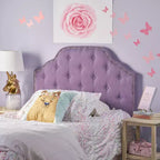 Tête de lit capitonnée double en tissu contemporain avec garniture cloutée Niamh Christopher Knight Home