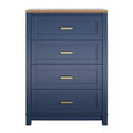 Armada 4-Drawer Dresser, Navy with Walnut Top
