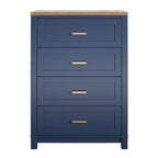 Armada 4-Drawer Dresser, Navy with Walnut Top