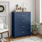 Armada 4-Drawer Dresser, Navy with Walnut Top