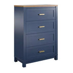 Armada 4-Drawer Dresser, Navy with Walnut Top