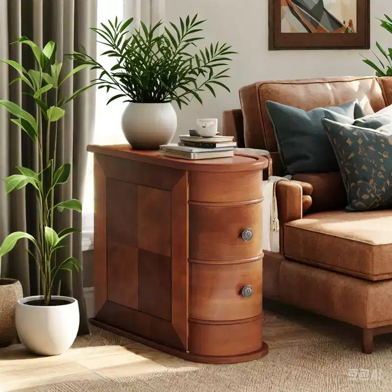 MAYEERTY 23.6 Inch Vintage Narrow Space Saving Side Table Waterproof Easy Clean Surface for Home Office