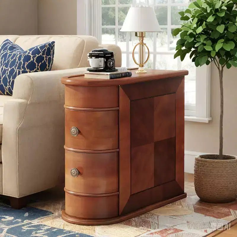 MAYEERTY Table d'appoint Vintage de 23,6 Pouces, Étroite et Peu Encombrante, Surface Imperméable Facile à Nettoyer pour Bureau à Domicile