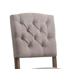 Simple Relax Ensemble de 2 chaises d'appoint rembourrées en lin crème et chêne patiné