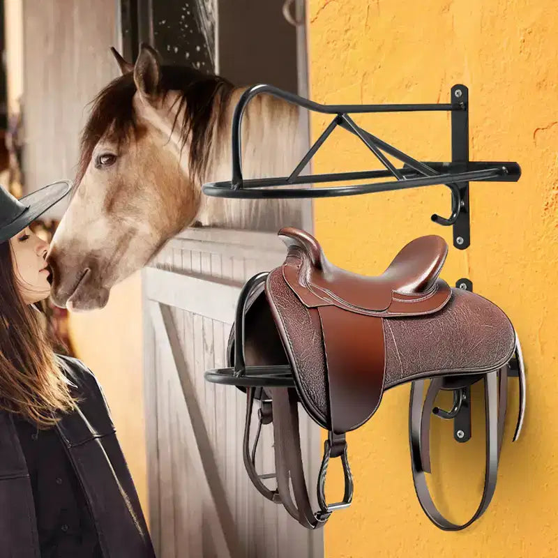 VEVOR Support mural pour selle, 8 supports de selle de cheval avec barre de rembourrage, support de selle portable pour selle anglaise et western
