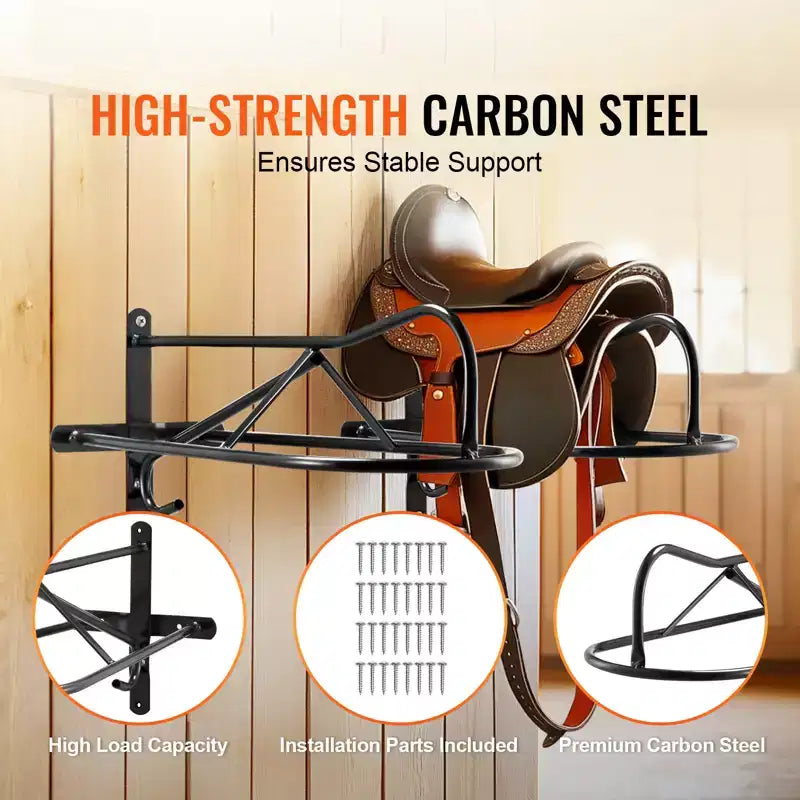 VEVOR Support mural pour selle, 8 supports de selle de cheval avec barre de rembourrage, support de selle portable pour selle anglaise et western