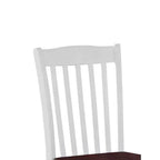 Ensemble de 2 chaises d'appoint Simple Relax en bois avec dossier à lattes, blanc et noyer