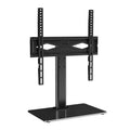 VEVOR TV Stand Mount, Swivel Universal TV Stand for 32 to 55 inch TVs, Height Adjustable Portable Floor TV Stand with Tempered Glass Base