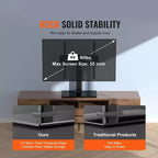 VEVOR TV Stand Mount, Swivel Universal TV Stand for 32 to 55 inch TVs, Height Adjustable Portable Floor TV Stand with Tempered Glass Base