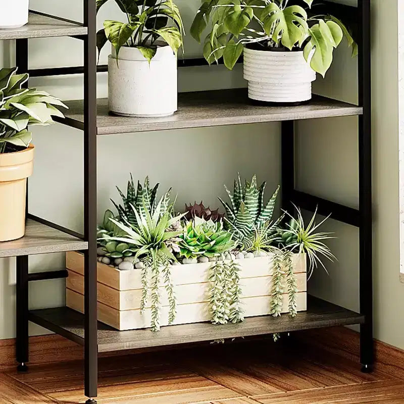 Étagère 5 niveaux avec 14 compartiments de présentation, grande étagère industrielle ouverte, rangement rustique, salon, chambre à coucher, bureau et salle d'étude