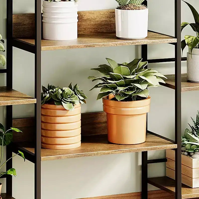 Étagère 5 niveaux avec 14 compartiments de présentation, grande étagère industrielle ouverte, rangement rustique, salon, chambre à coucher, bureau et salle d'étude