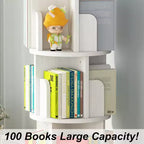 Étagère rotative à 360 degrés, bibliothèque en bois blanc à 4 niveaux, 130 cm, étagère de rangement d'angle au sol, chambre, salon