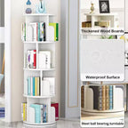 Étagère rotative à 360 degrés, bibliothèque en bois blanc à 4 niveaux, 130 cm, étagère de rangement d'angle au sol, chambre, salon