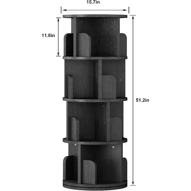 Étagère rotative à 360 degrés, bibliothèque en bois blanc à 4 niveaux, 130 cm, étagère de rangement d'angle au sol, chambre, salon