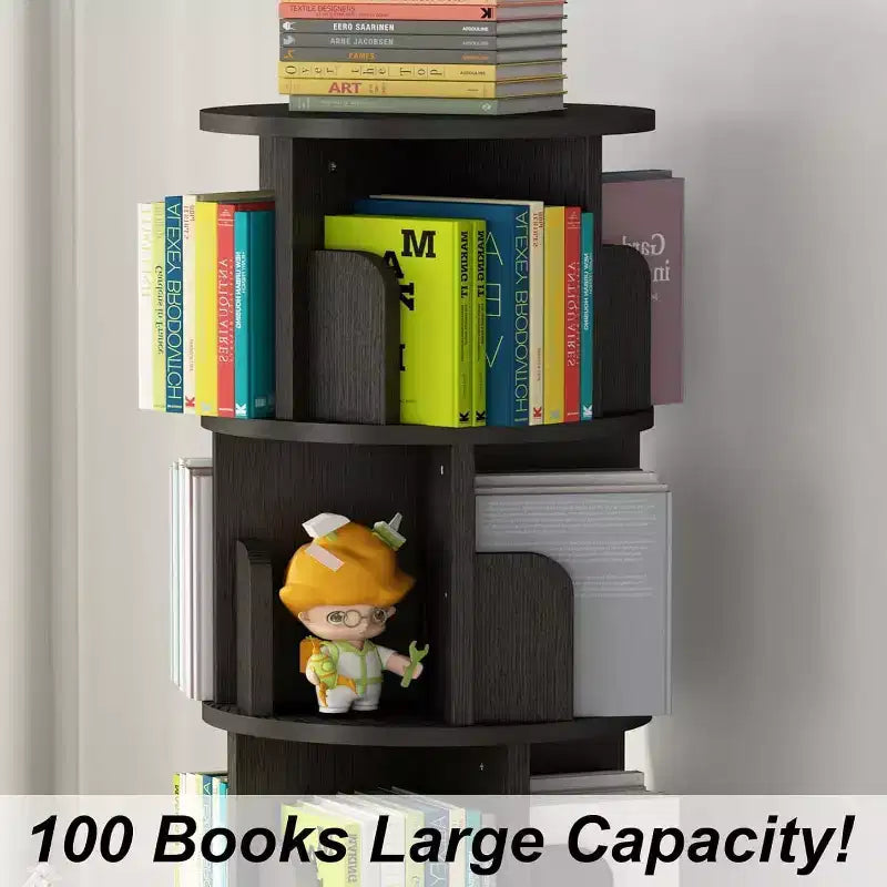 Étagère rotative à 360 degrés, bibliothèque en bois blanc à 4 niveaux, 130 cm, étagère de rangement d'angle au sol, chambre, salon