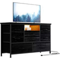 8-Drawer TV Stand and Dresser with LED Lighting & Power Outlets for 55'' TV, Perfect for Bedroom and Living Room