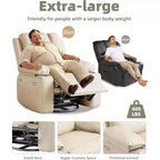 Fauteuil inclinable XL avec chauffage et massage, pivotant à 360°, bascule manuelle et porte-gobelet pour salon