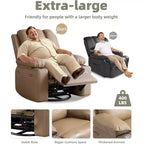 Fauteuil inclinable XL avec chauffage et massage, pivotant à 360°, bascule manuelle et porte-gobelet pour salon