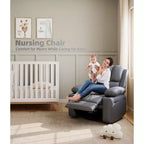 Fauteuil inclinable XL avec chauffage et massage, pivotant à 360°, bascule manuelle et porte-gobelet pour salon