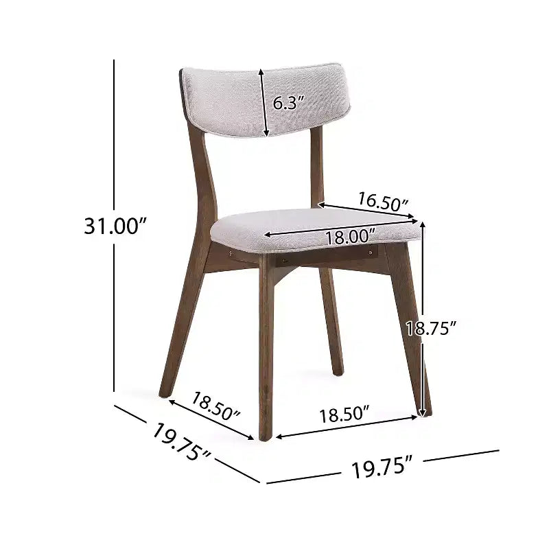 Christopher Knight Home Lara Ensemble de salle à manger 7 pièces en hévéa et tissu, style moderne du milieu du siècle