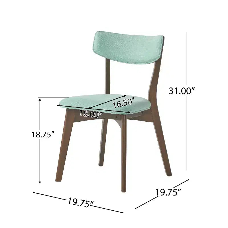 Christopher Knight Home Lara Ensemble de salle à manger 7 pièces en hévéa et tissu, style moderne du milieu du siècle