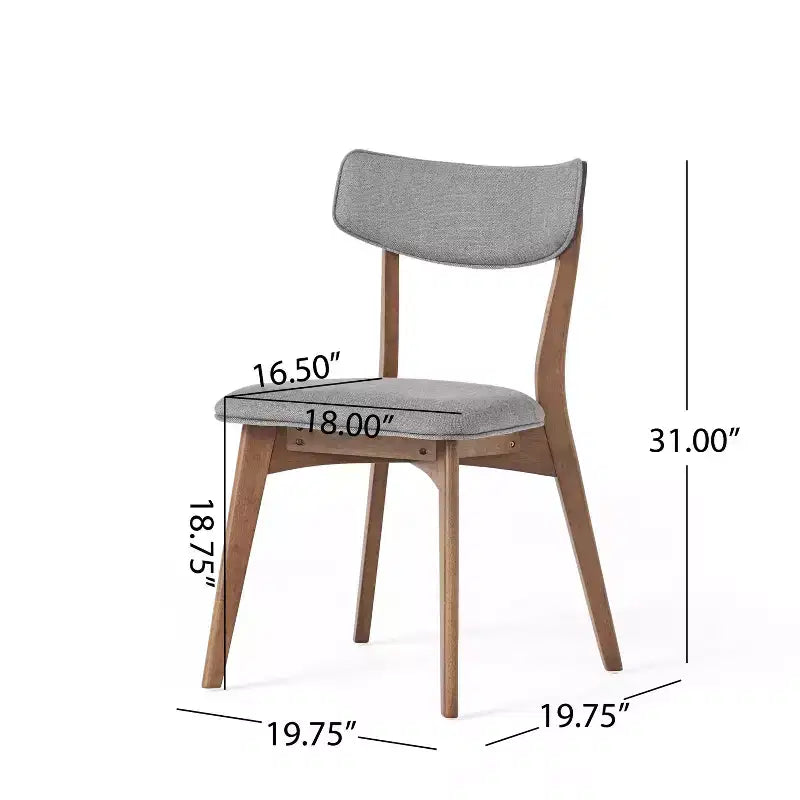 Christopher Knight Home Lara Ensemble de salle à manger 7 pièces en hévéa et tissu, style moderne du milieu du siècle
