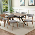 Christopher Knight Home Lara 7 Piece Mid-Century Modern Rubberwood Upholstered Dining Set