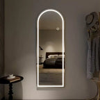 Miroir arqué pleine longueur LED 24x65 avec lumières LED, Miroir sur pied pour chambre à coucher, Miroir pleine longueur mural, Miroir en A
