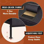 Commode large à 6 tiroirs, Meuble TV en tissu pour TV 50 pouces, Cadre en métal, Plateau en bois, Commode de rangement en tissu pour chambre, couloir, entrée,