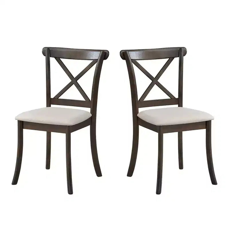 Lot de 2 chaises de salle à manger en bois Vatros, chaises de salle à manger modernes rembourrées