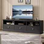 Acekool Wood TV Stand for 75 TV, Mid-Century Modern Entertainment Center with 3 Drawers for Living Room