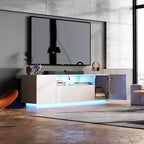 Meuble TV pour téléviseur de 65 pouces, meuble de divertissement de 58 pouces avec armoire de rangement