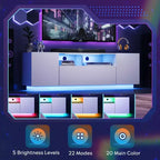 Meuble TV pour téléviseur de 65 pouces, meuble de divertissement de 58 pouces avec armoire de rangement