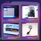 Meuble TV pour téléviseur de 65 pouces, meuble de divertissement de 58 pouces avec armoire de rangement