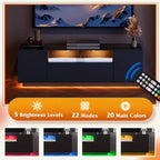 Meuble TV pour téléviseur de 65 pouces, meuble de divertissement de 58 pouces avec armoire de rangement