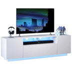 Meuble TV pour téléviseur de 65 pouces, meuble de divertissement de 58 pouces avec armoire de rangement