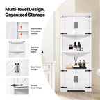 VEVOR 68 Tall Corner Storage Cabinet, 6 Tiers Farmhouse Storage Cabinet with 4 Wooden Doors & Adjustable Shelves,Freestanding Corner Kitchen Cabinet