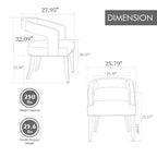 Chaises de salle à manger Vatros Modern Barrel rembourrées pour salle à manger