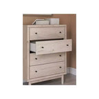 Signature Design by Ashley Birkmore 4-Drawer Chest, Light Oak Finish with Lined Drawers, Tan