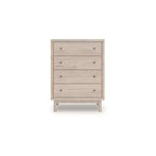 Signature Design by Ashley Birkmore 4-Drawer Chest, Light Oak Finish with Lined Drawers, Tan
