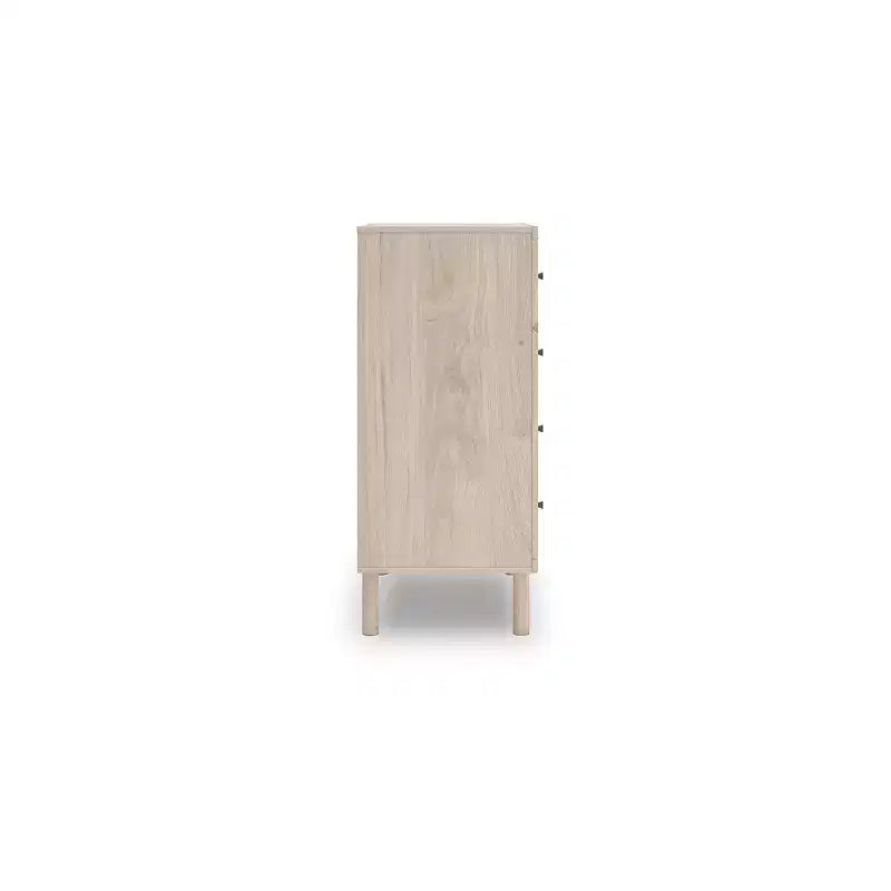 Signature Design by Ashley Birkmore 4-Drawer Chest, Light Oak Finish with Lined Drawers, Tan