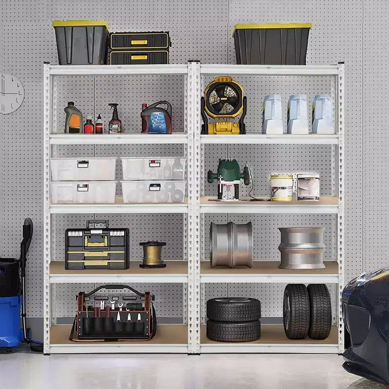 Étagères de rangement à 5 niveaux pour garage, Étagères industrielles métalliques/Étagères de rangement pour le désordre, Étagères de rangement pour placard, Garage, Cuisine, Sous-sol, Buanderie