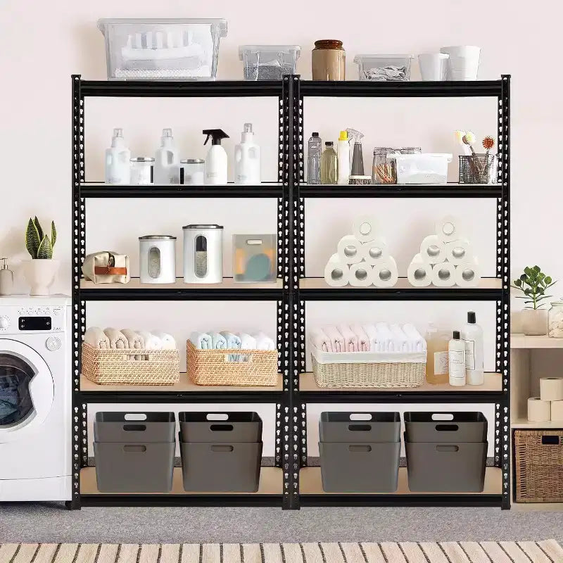 Étagères de rangement à 5 niveaux pour garage, Étagères industrielles métalliques/Étagères de rangement pour le désordre, Étagères de rangement pour placard, Garage, Cuisine, Sous-sol, Buanderie