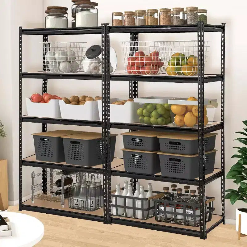 Étagères de rangement à 5 niveaux pour garage, Étagères industrielles métalliques/Étagères de rangement pour le désordre, Étagères de rangement pour placard, Garage, Cuisine, Sous-sol, Buanderie